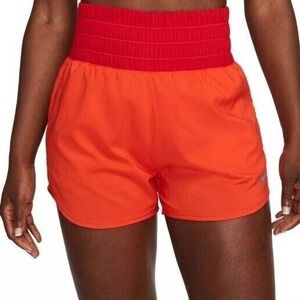 NEW Nike Dri-Fit Training Shorts M‎ Orange Extra High Waist Athletic Brief Lined